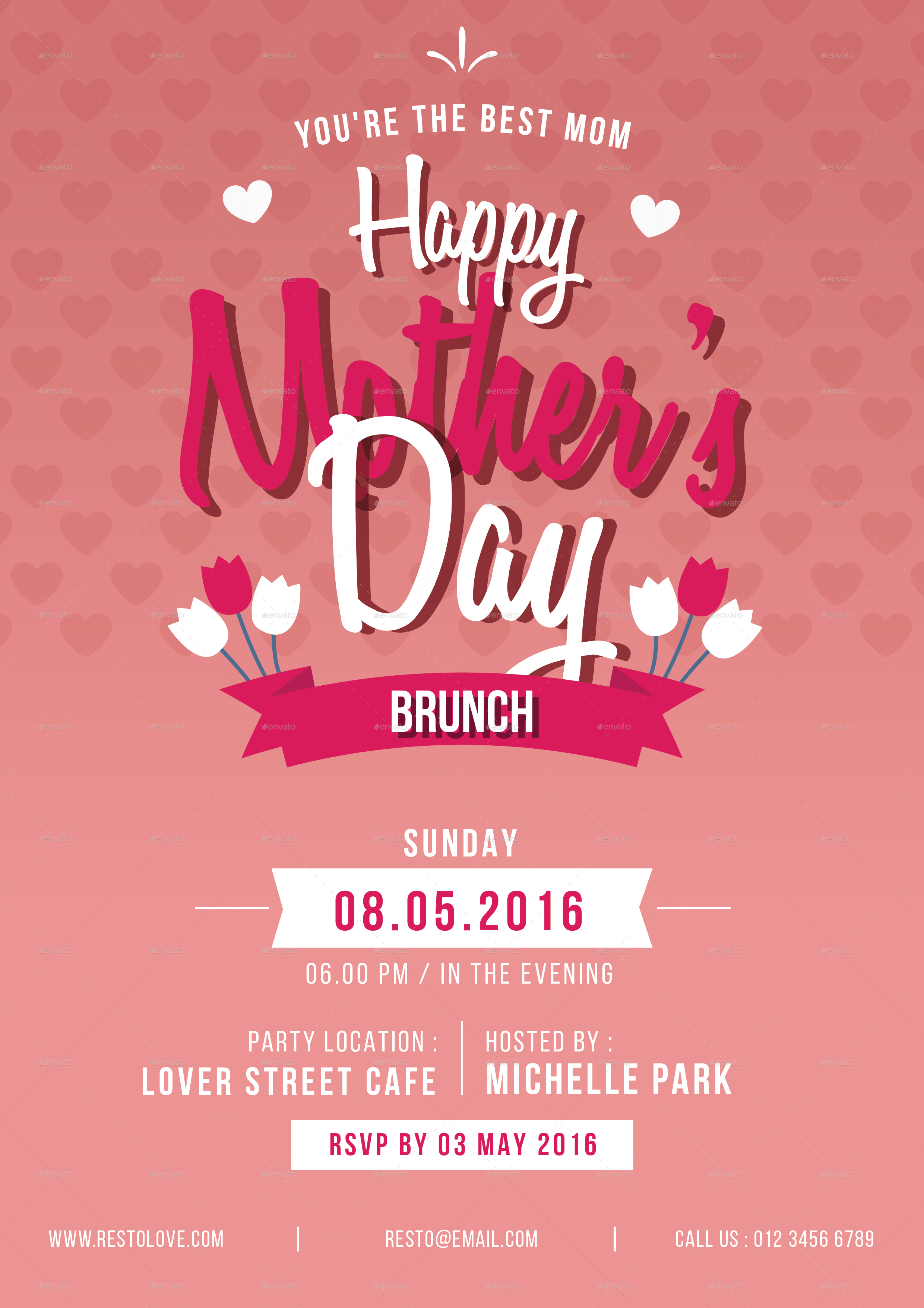 Mother Day Brunch Flyer by tokosatsu GraphicRiver